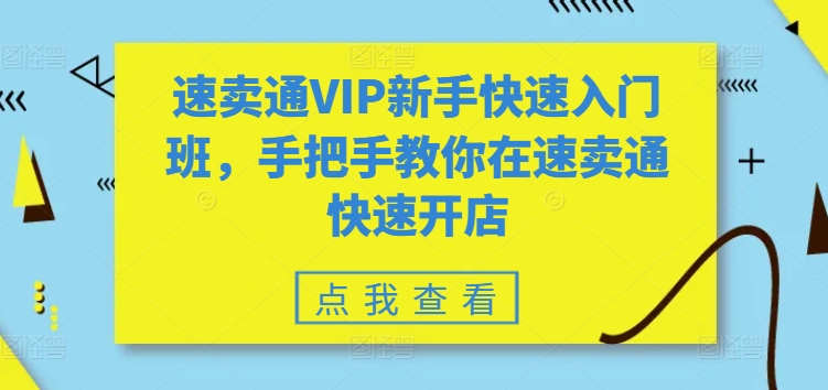 速卖通VIP新手快速入门班,手把手教你在速卖通快速开店-第一资源库