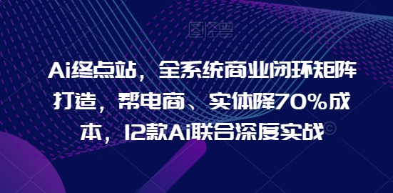 Ai终点站,全系统商业闭环矩阵打造,帮电商、实体降70%成本,12款Ai联合深度实战【0906更新】-第一资源库