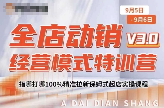全店动销经营模式特训营,指哪打哪100%精准拉新保姆式起店实操课程-第一资源库