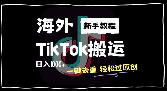 2024最新海外TikTok搬运玩法,一键去重轻松过原创,新手无经验也能日入1k【揭秘】-第一资源库