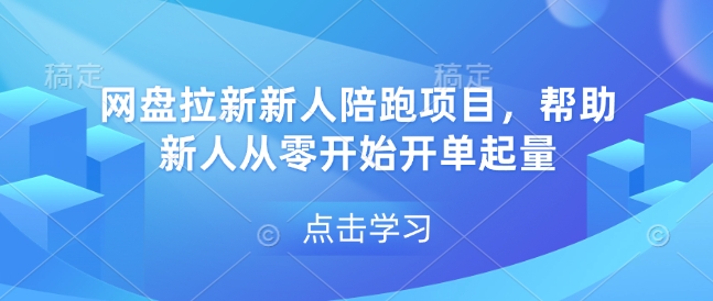 网盘拉新新人陪跑项目，帮助新人从零开始开单起量-第一资源库