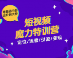 零基础小白进阶到大神《短视频魔力特训营》定位-运营-引流-变现-第一资源库