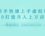 2022年虚拟项目实战指南，新手从0打造月入上万店铺-第一资源库