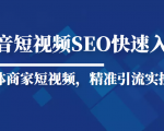 抖音短视频Seo搜索排名优化新手快速入门教程，实体商家短视频，精准引流实操课-第一资源库