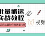 视频号批量搬运实战操作运营赚钱教程，傻瓜式批量制作高质量内容【附视频教程+PPT】-第一资源库