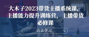大木子2023带货主播系统课，主播能力提升训练营，主播带货必修课-第一资源库