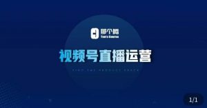 那个腾·视频号直播运营,视频号直播推流逻辑/流量渠道解析/直播起号攻略/直播实操技巧-第一资源库