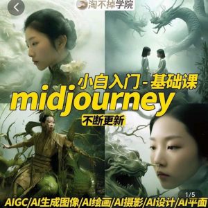 淘不掉学院·midjourney小白入门基础,AI摄影+AI设计+AI绘画-AIGC作图-第一资源库