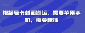 视频号卡封面搬运，需要苹果手机，需要越狱-第一资源库