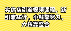 实体店引流视频课程,新引流36计,小钱靠努力,大钱靠整合-第一资源库