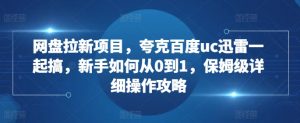 网盘拉新项目，夸克百度uc迅雷一起搞，新手如何从0到1，保姆级详细操作攻略-第一资源库