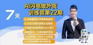 AI闪电做外贸训练营第22期：Al快速选品+小白1小时完成独立站搭建+10分钟获取200个客户等-第一资源库
